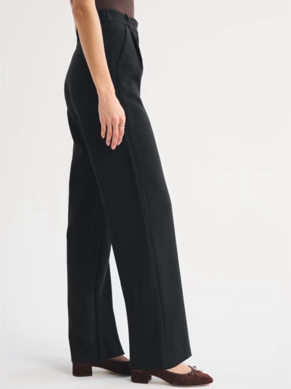 ABERCROMBIE • A&F Sloane Tailored wide leg pants trousers - black 29 short - Picture 2 of 8
